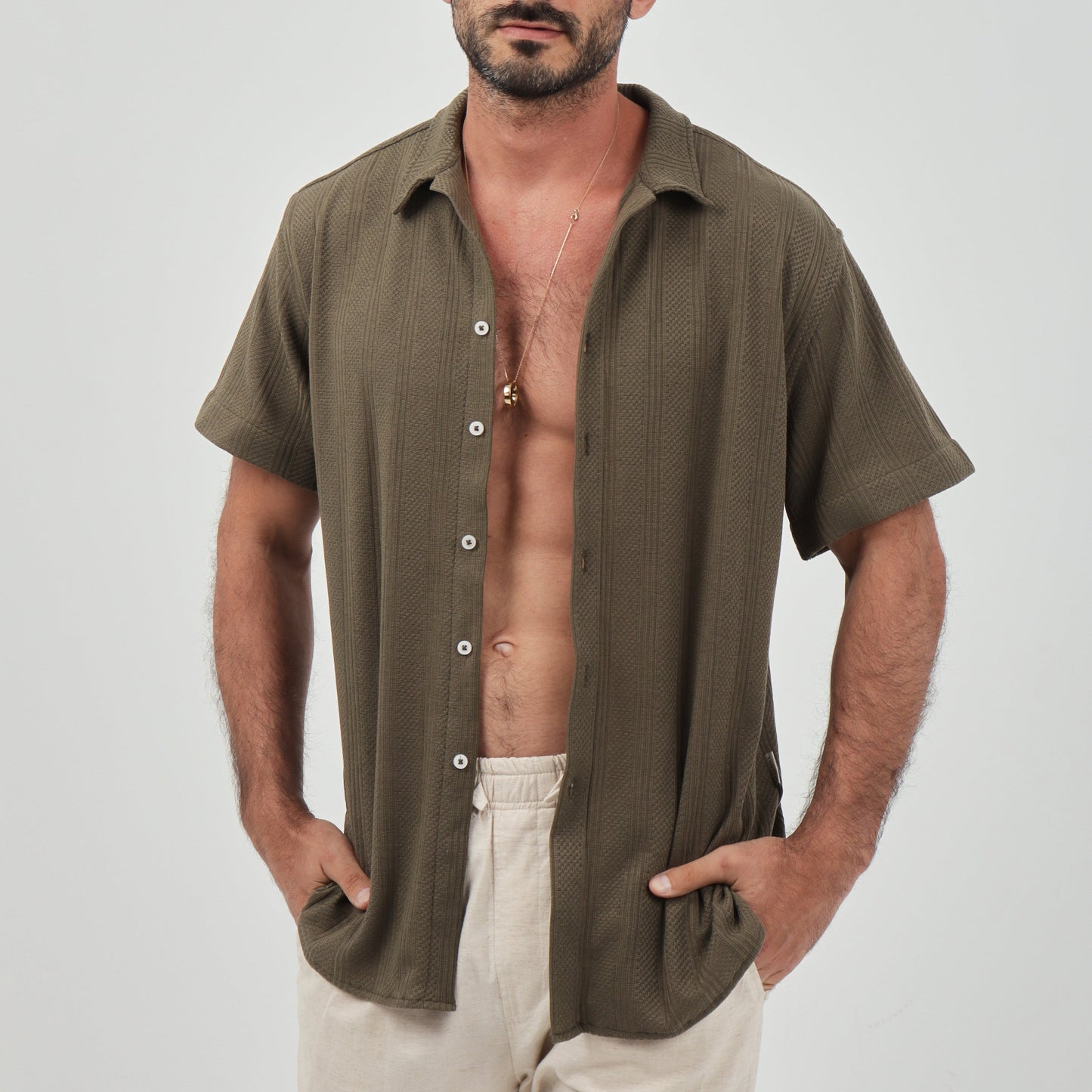 Olive Jacquard Shirt