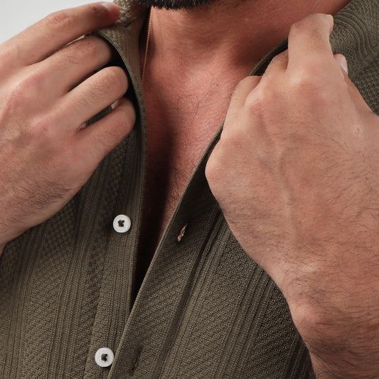 Olive Jacquard Shirt