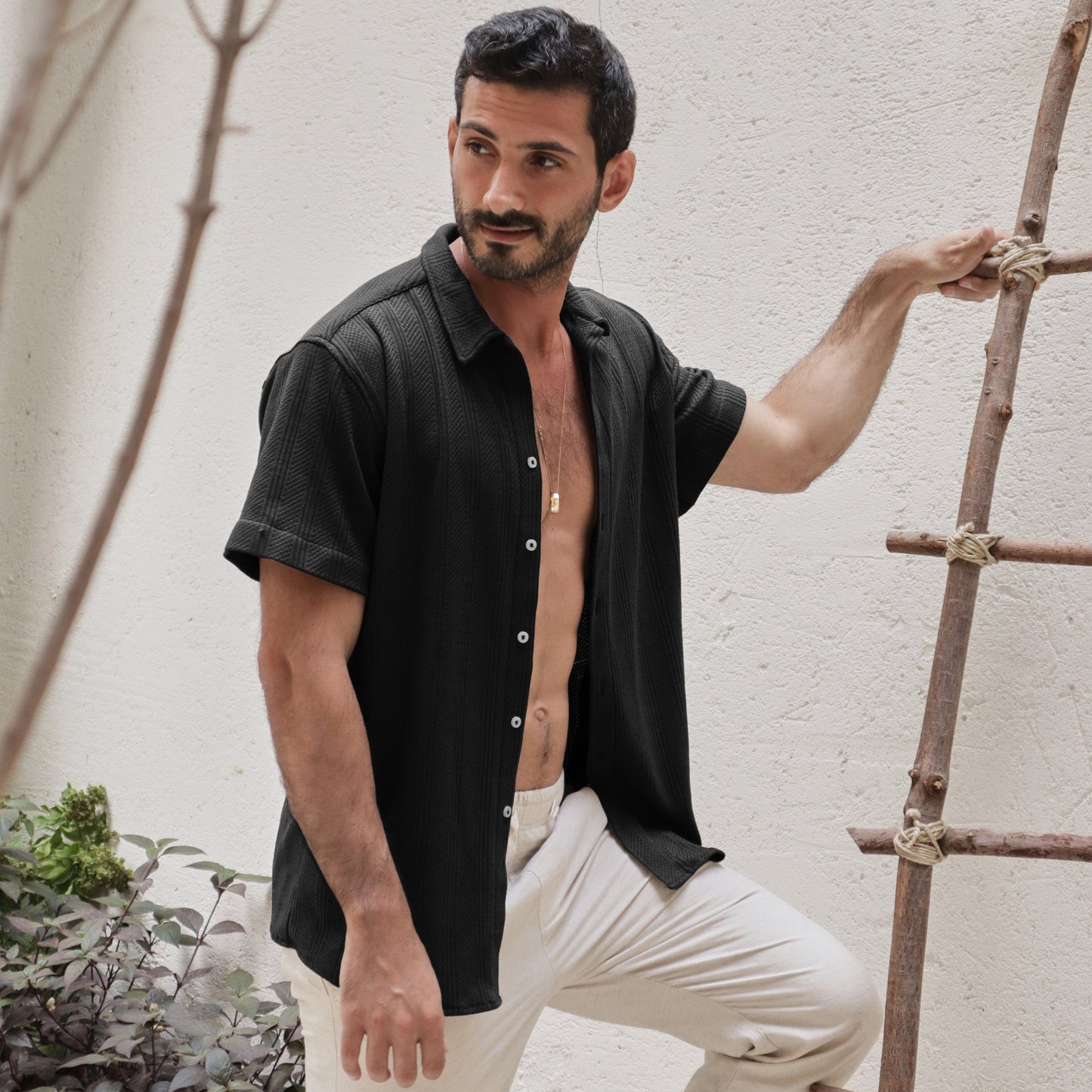 Black Jacquard Shirt