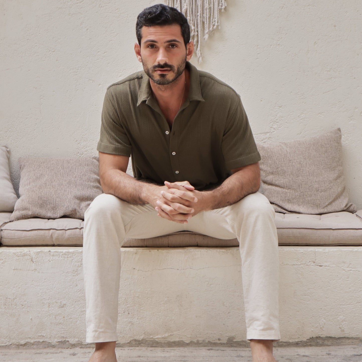 Olive Jacquard Shirt