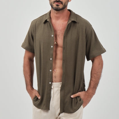 Olive Jacquard Shirt